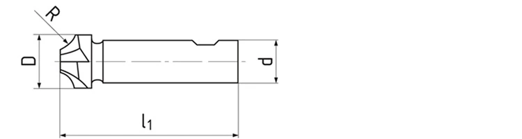 DIN6158n HSS-Al Internal Inner R Knife Corner Rounding Radius End Mill Cutter/Milling Cutter