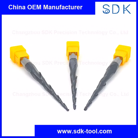 High Speed Solid Carbide Tisin Coating Tapered Ball Nose End Mill for Hardwood