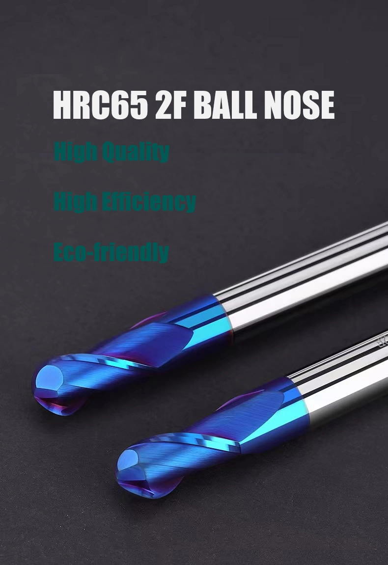 Ball Nose Cutter Nano Blue Coating Ball Nose End Mill for Finishing Process