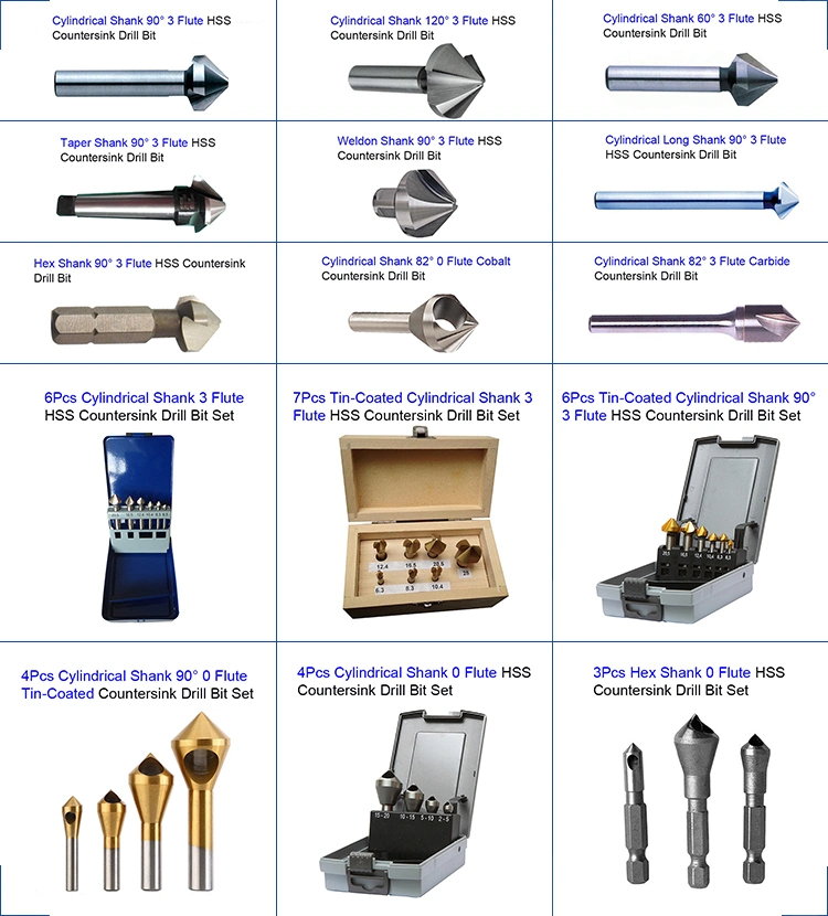 DIN335c Cylindrical Shank 120 Degree 3 Flutes HSS Countersink Chamfer Drill Bit for Metal Deburring (SED-CS3F-120)