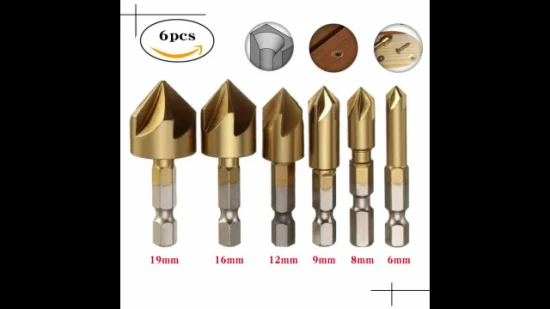 DIN335c Zylinderschaft 120 Grad 3 Nuten HSS Senker Fasenbohrer zum Entgraten von Metall (SED-CS3F-120)